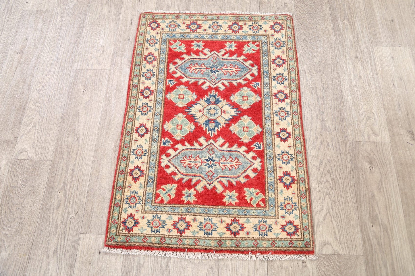 Geometric Super Kazak Oriental Area Rug 2x3