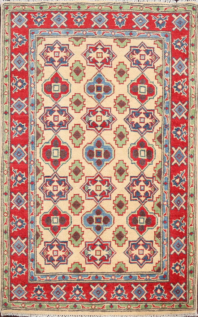 Geometric All-Over Super Kazak Oriental Area Rug 2x3