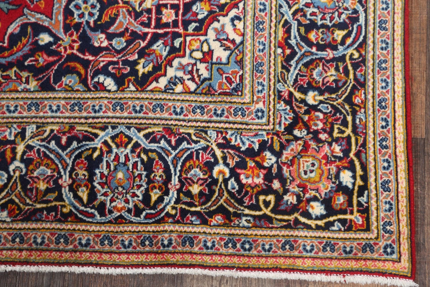 Set of 2 Floral Red Kashan Persian Area Rug 5x7