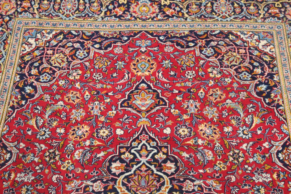 Set of 2 Floral Red Kashan Persian Area Rug 5x7