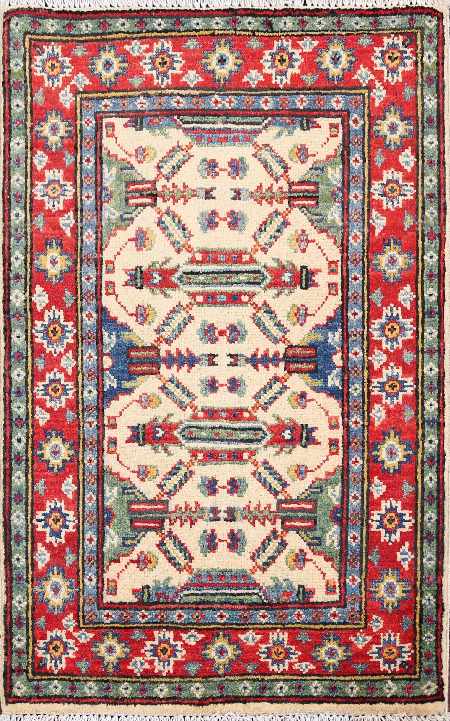 Geometric Super Kazak Oriental Area Rug 2x3