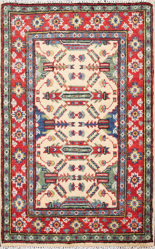 Geometric Super Kazak Oriental Area Rug 2x3