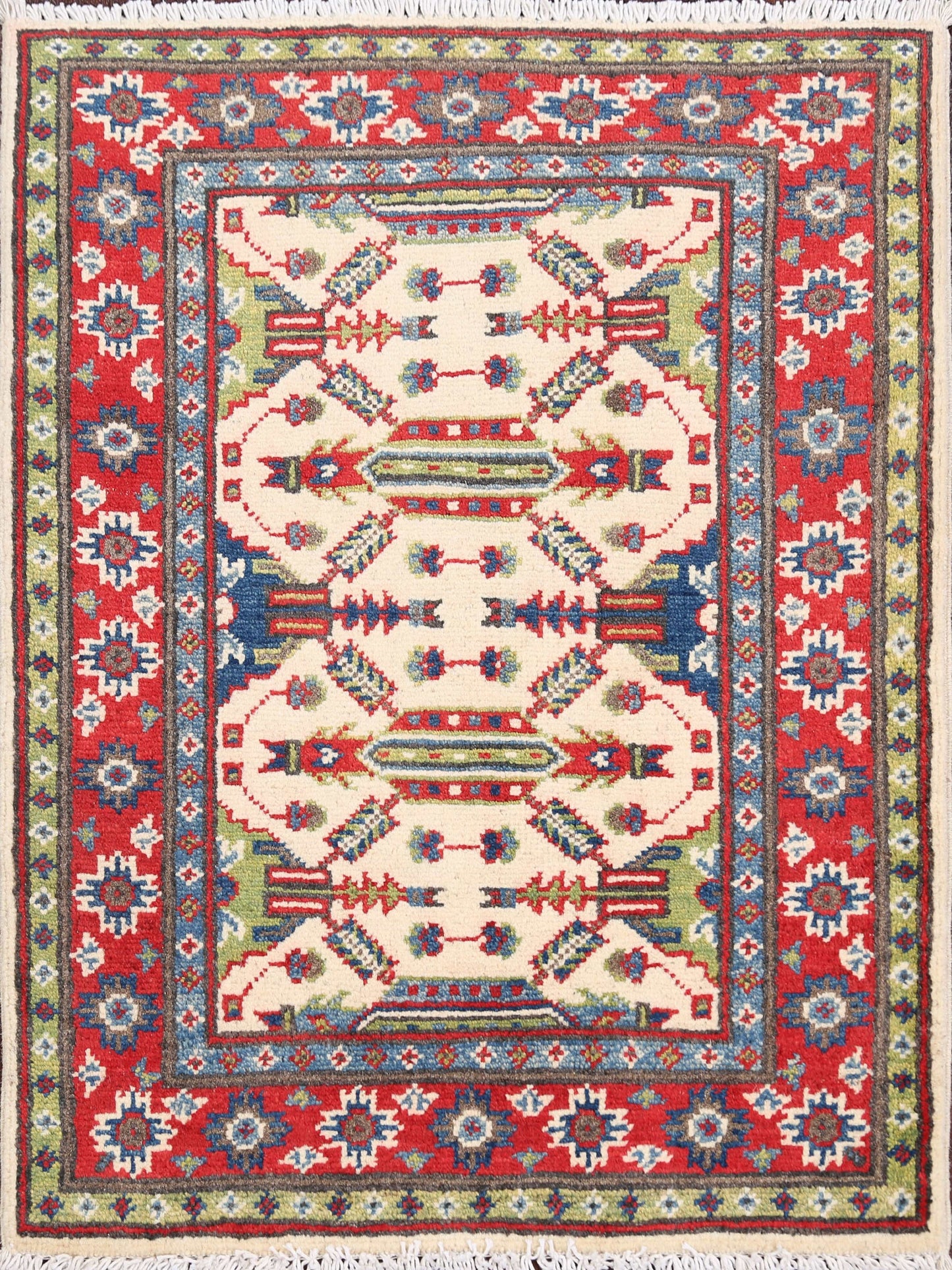 Geometric Super Kazak Oriental Area Rug 2x3