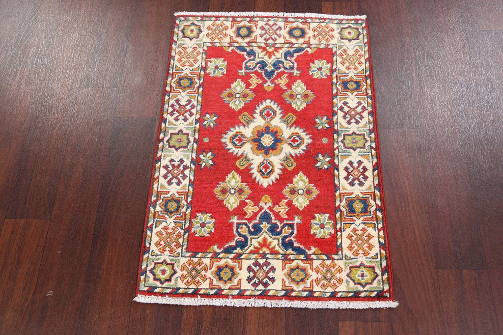 Geometric Red Super Kazak Oriental Area Rug 2x3