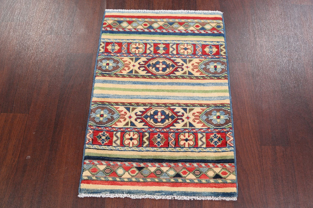 Stripe Super Kazak Oriental Area Rug 2x3