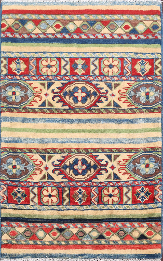 Stripe Super Kazak Oriental Area Rug 2x3