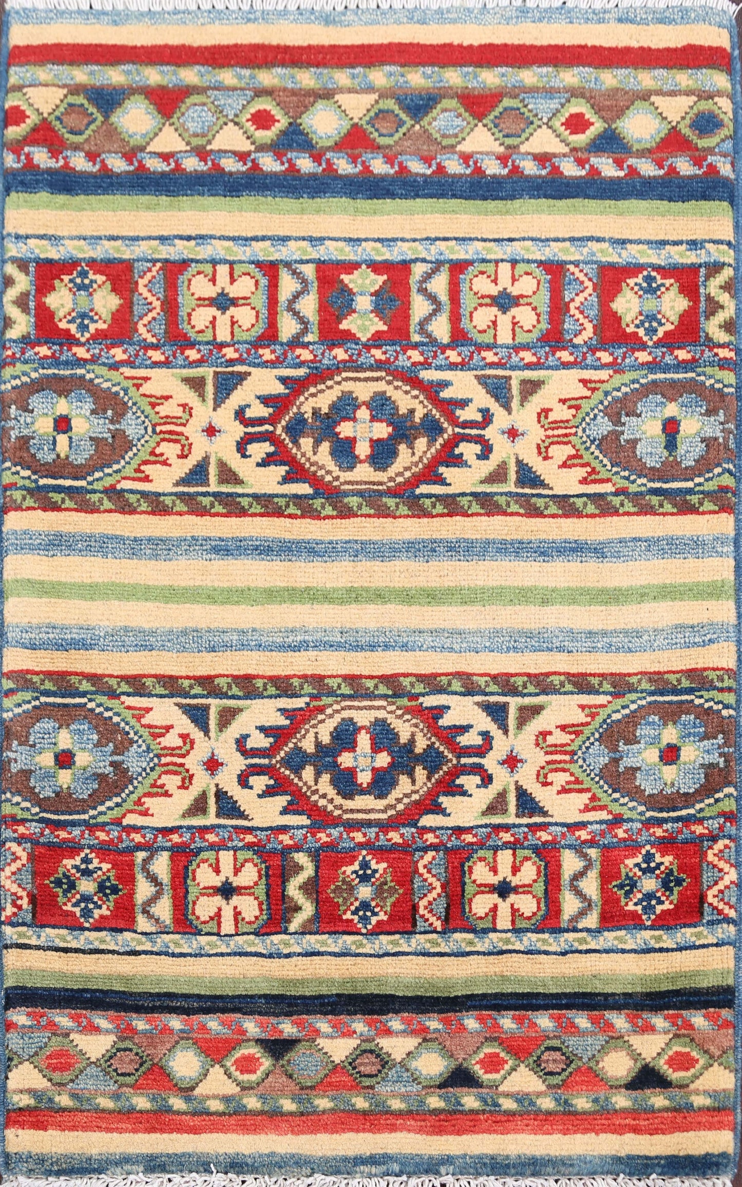 Stripe Super Kazak Oriental Area Rug 2x3