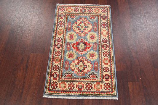 Geometric Blue Super Kazak Oriental Area Rug 2x3