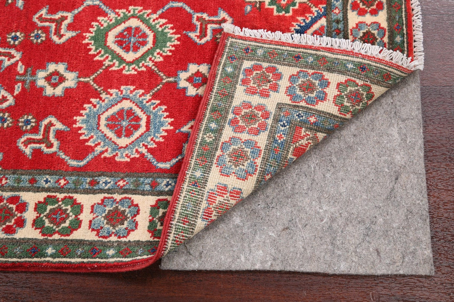 All-Over Red Super Kazak Oriental Area Rug 2x3