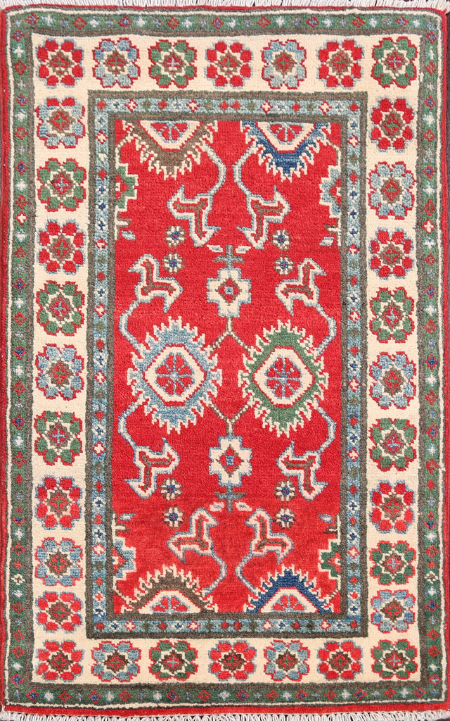 All-Over Red Super Kazak Oriental Area Rug 2x3