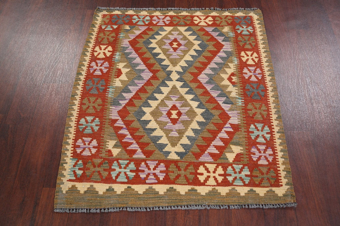 Geometric Kilim Square Oriental 3x3 Area Rug