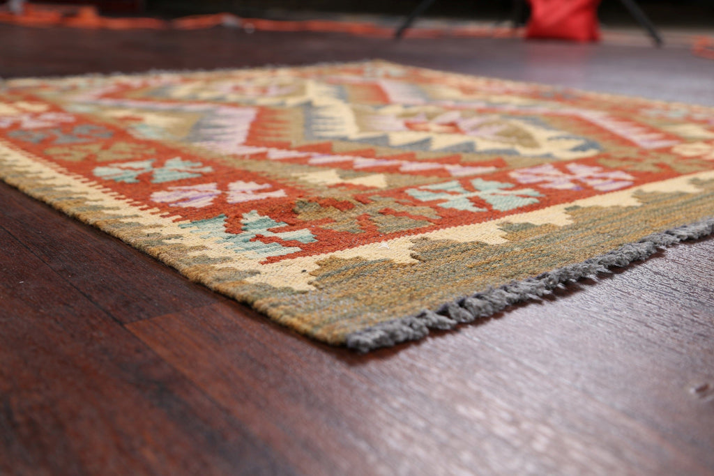 Geometric Kilim Square Oriental 3x3 Area Rug