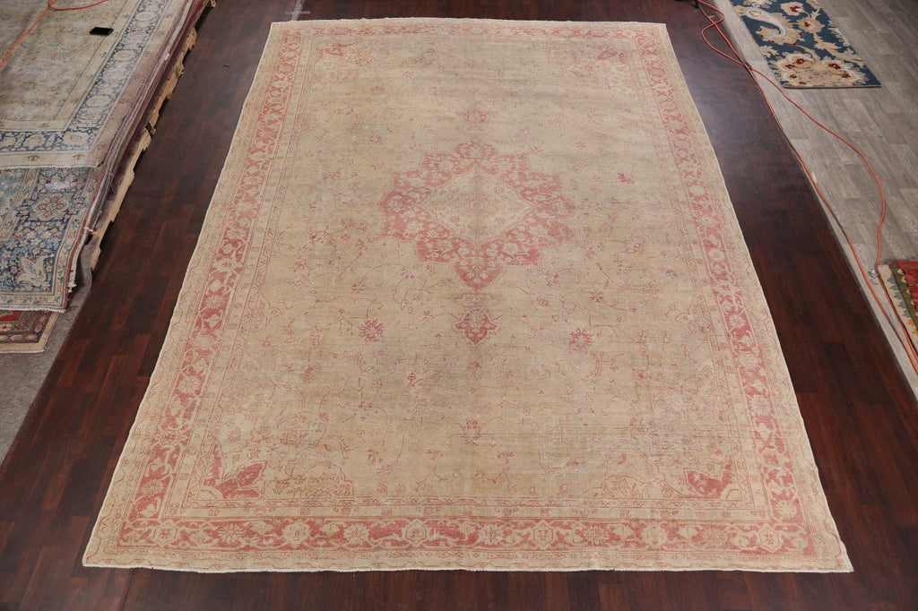 Pre-1900 Antique Vegetable Dye Oushak Oriental Rug 11x15