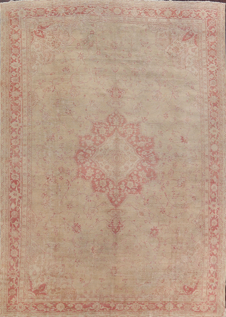 Pre-1900 Antique Vegetable Dye Oushak Oriental Rug 11x15