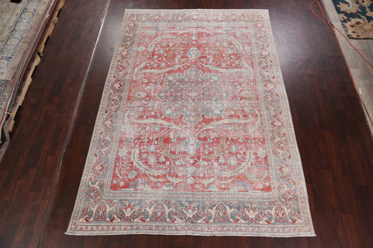 Pre-1900 Antique Vegetable Dye Tabriz Persian Area Rug 8x11