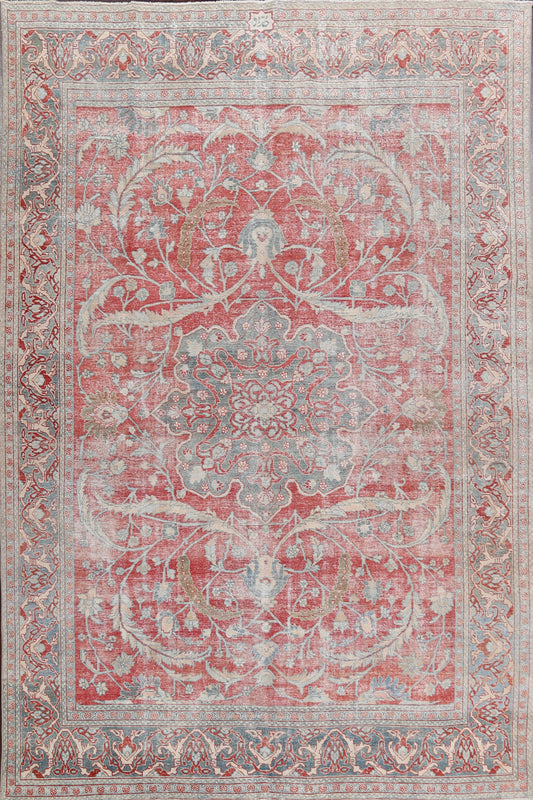 Pre-1900 Antique Vegetable Dye Tabriz Persian Area Rug 8x11