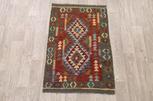 South-Western Reversible Kilim Oriental Area Rug 3x4