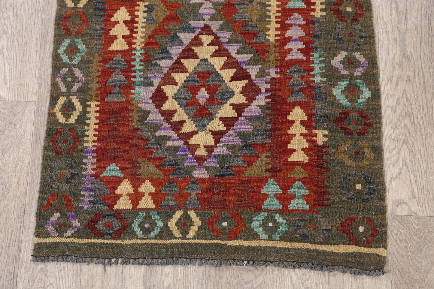 South-Western Reversible Kilim Oriental Area Rug 3x4