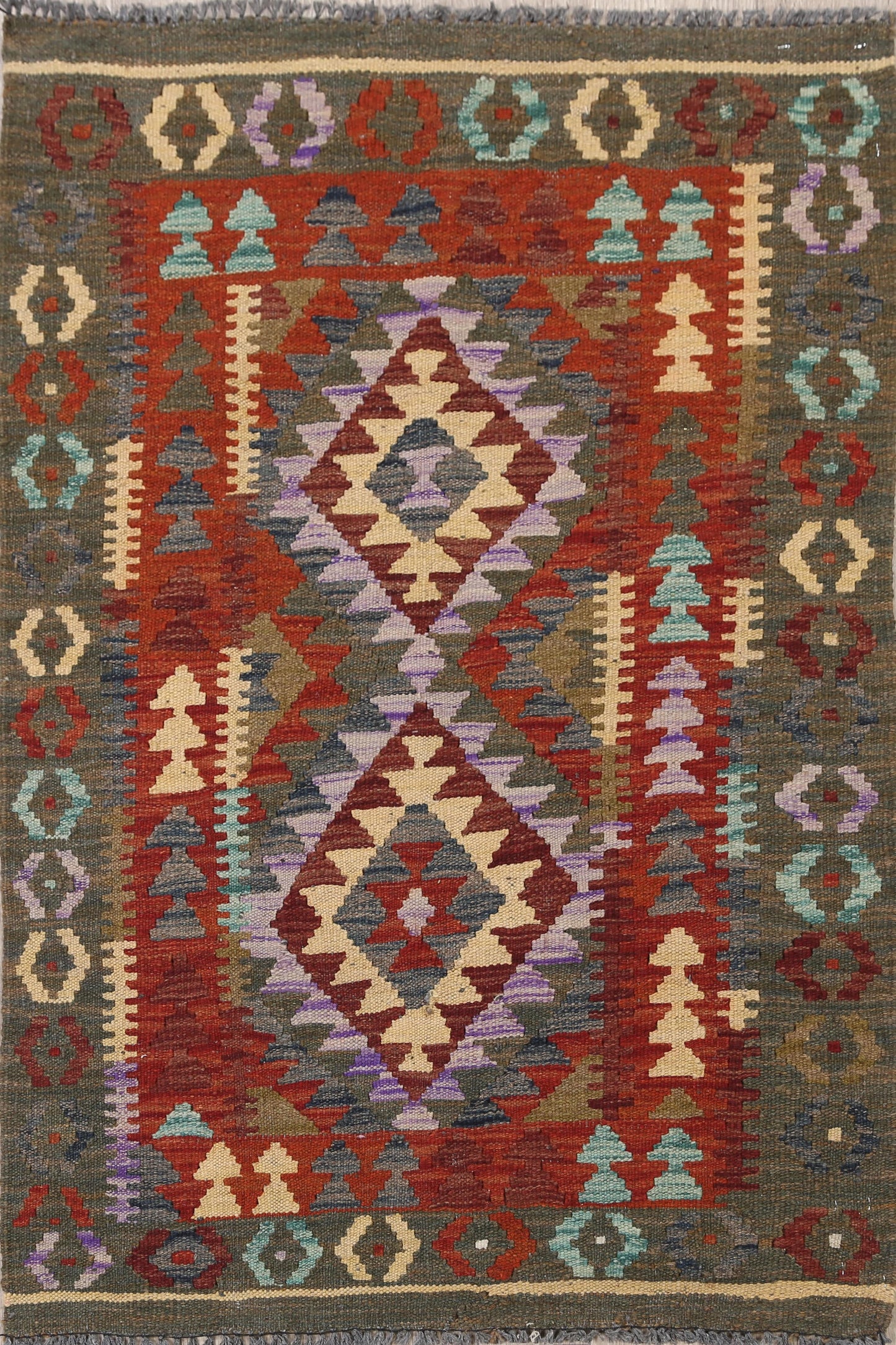 South-Western Reversible Kilim Oriental Area Rug 3x4