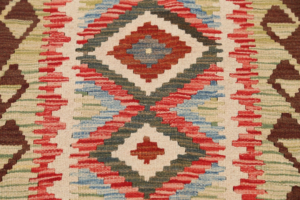 South-Western Geometric Reversible  Kilim Oriental Area Rug 3x4