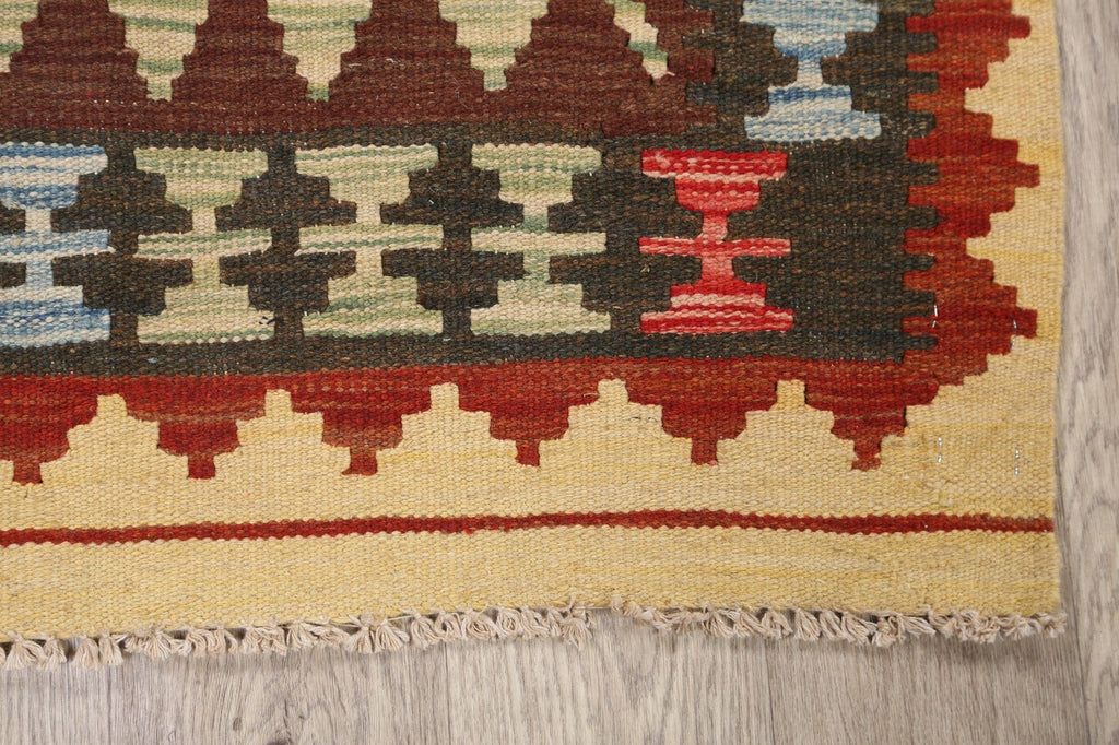 South-Western Geometric Reversible  Kilim Oriental Area Rug 3x4