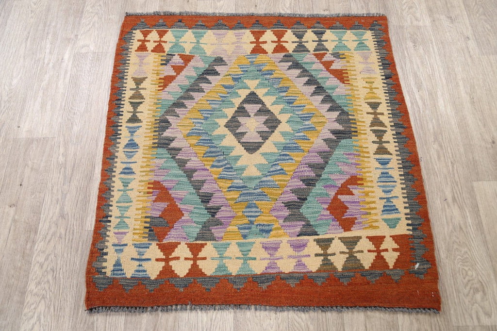 South-Western Kilim Oriental Area Rug 3x3 Square