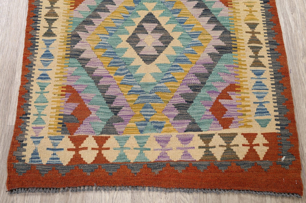 South-Western Kilim Oriental Area Rug 3x3 Square