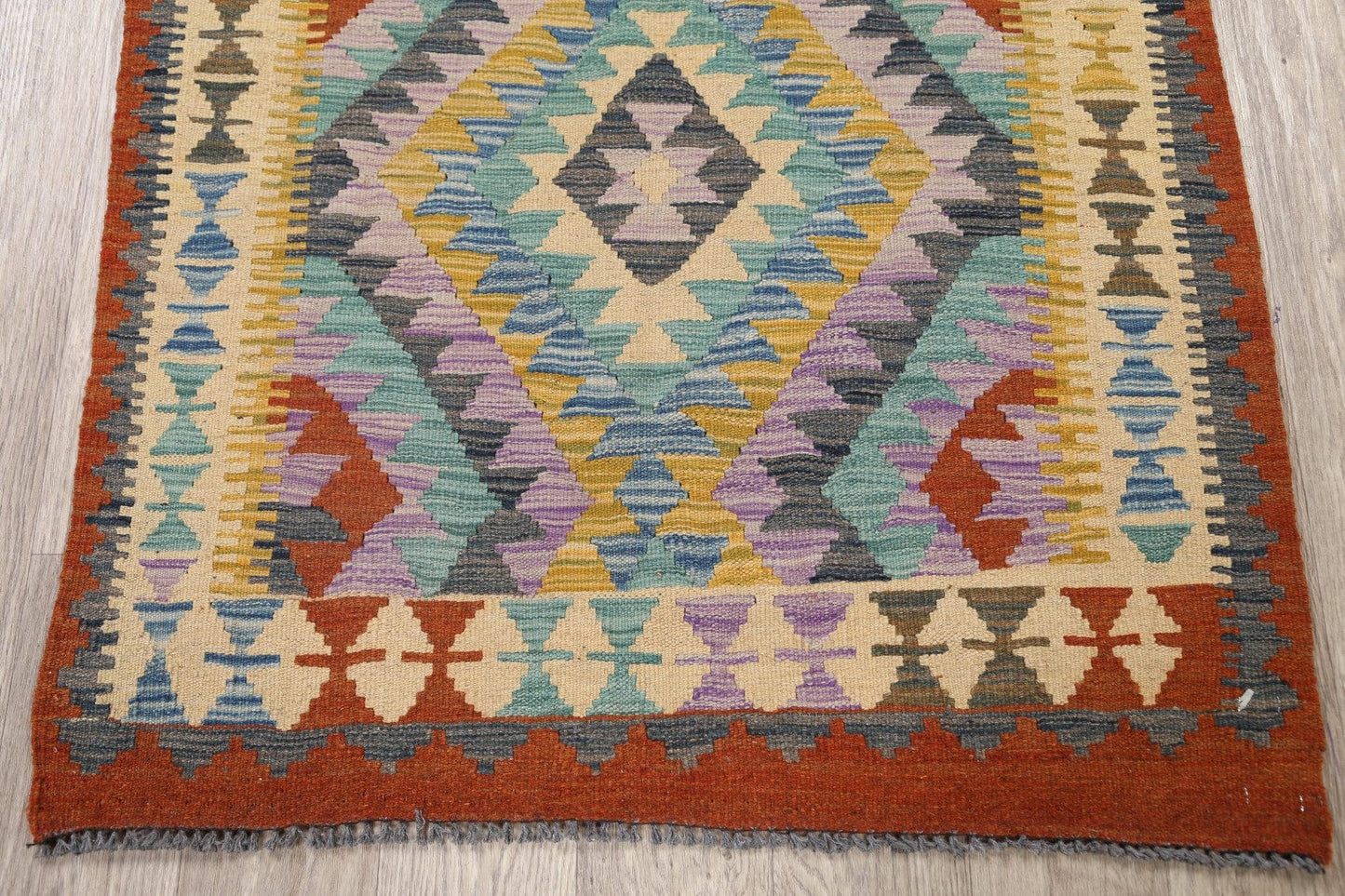 South-Western Kilim Oriental Area Rug 3x3 Square