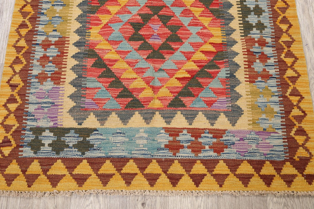 South-Western Geometric Kilim Oriental Area Rug 3x4