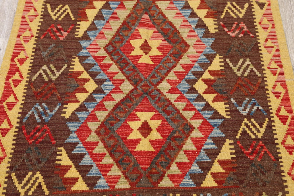 South-Western Geometric Kilim Oriental Area Rug 3x4