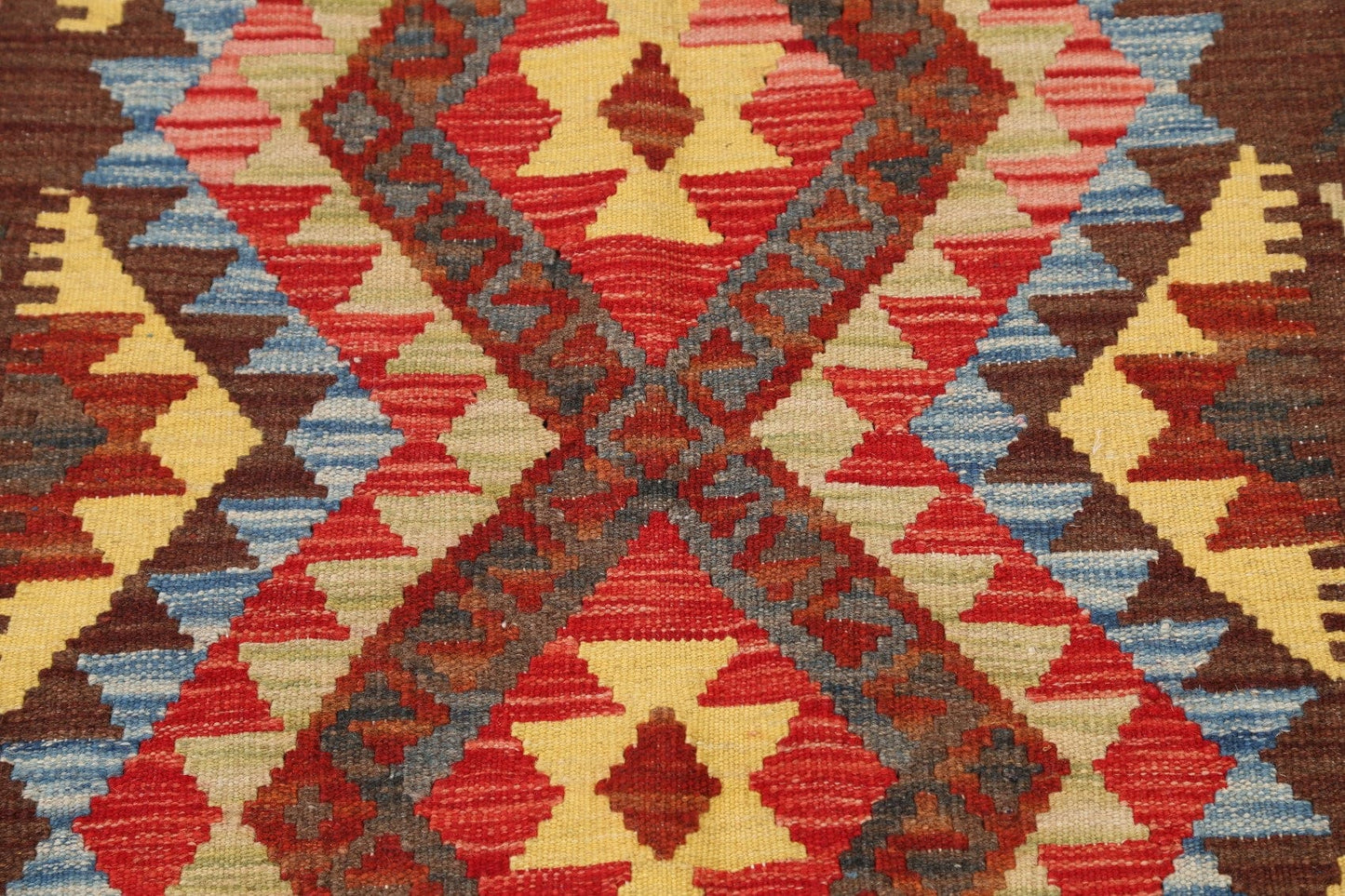 South-Western Geometric Kilim Oriental Area Rug 3x4