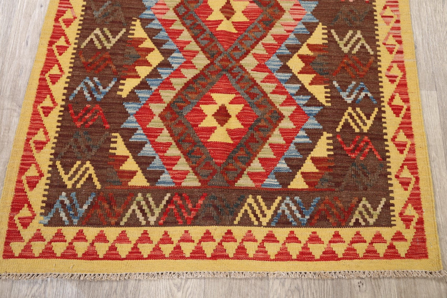 South-Western Geometric Kilim Oriental Area Rug 3x4