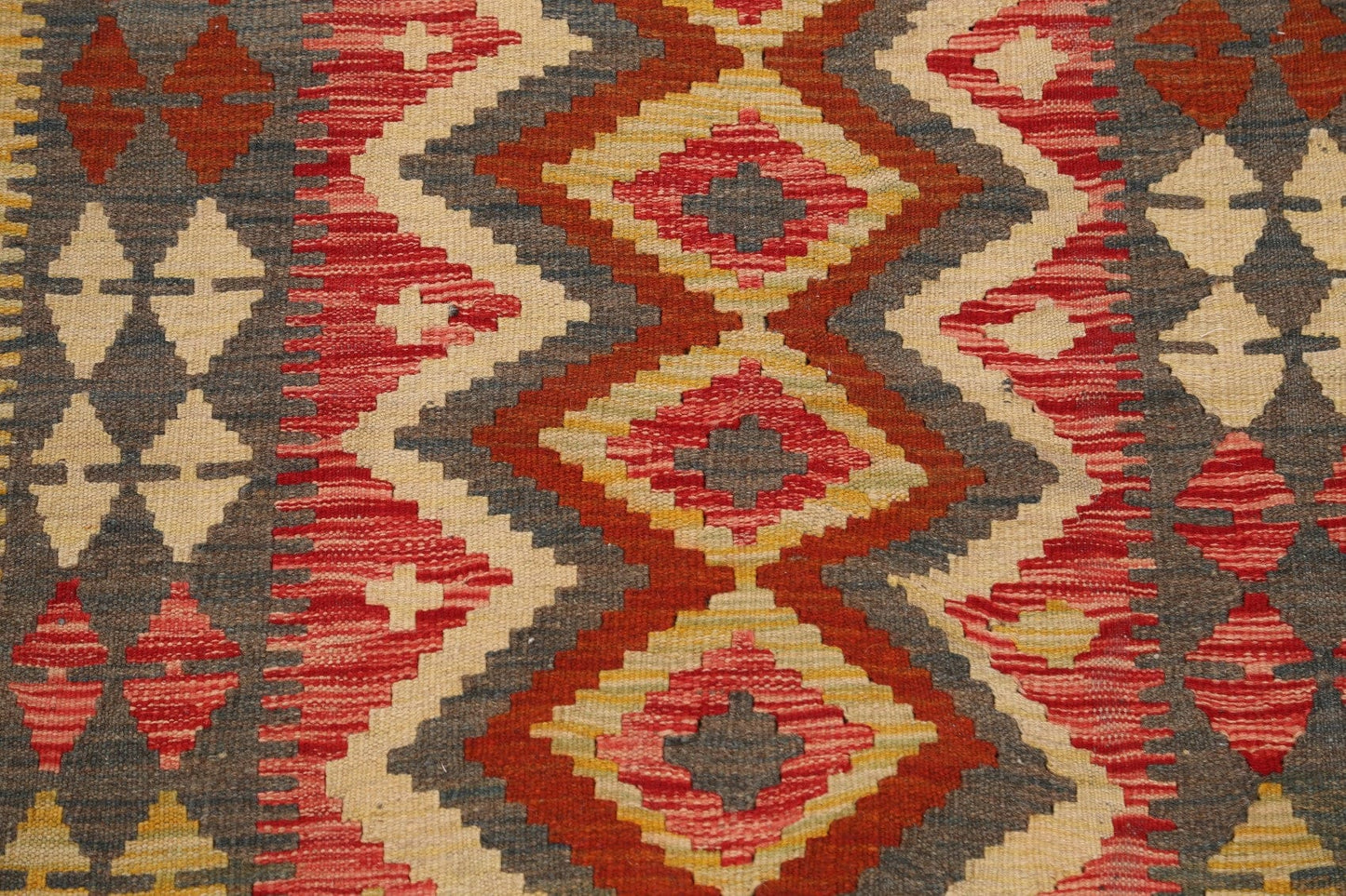 Geometric Reversible Kilim Oriental Area Rug 3x4