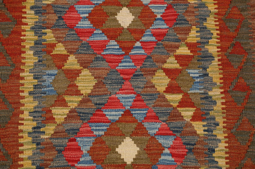 South-Western Geometric Kilim Oriental Area Rug 3x4