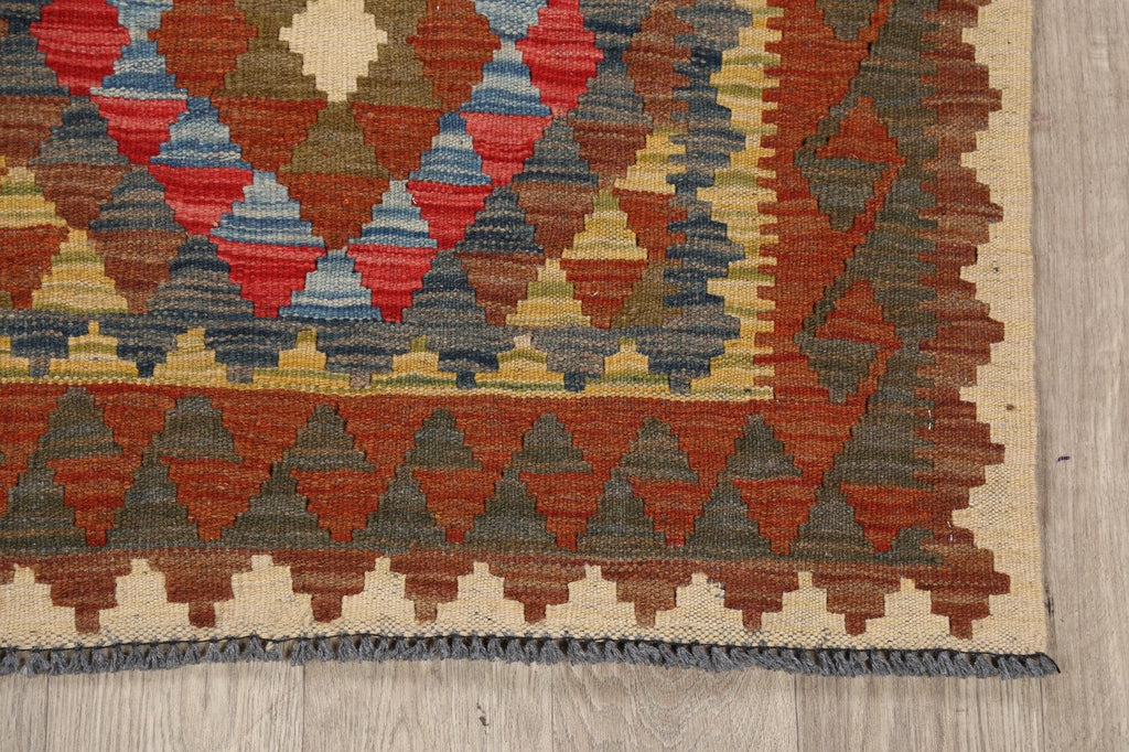 South-Western Geometric Kilim Oriental Area Rug 3x4