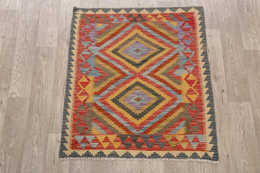 South-Western Reversible Kilim Oriental Area Rug 3x4