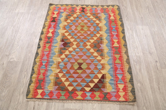 South-Western Reversible Kilim Oriental Area Rug 3x4