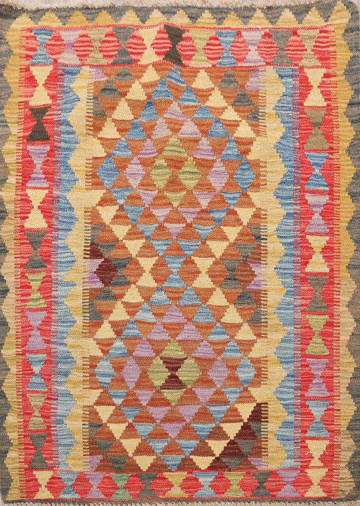 South-Western Reversible Kilim Oriental Area Rug 3x4