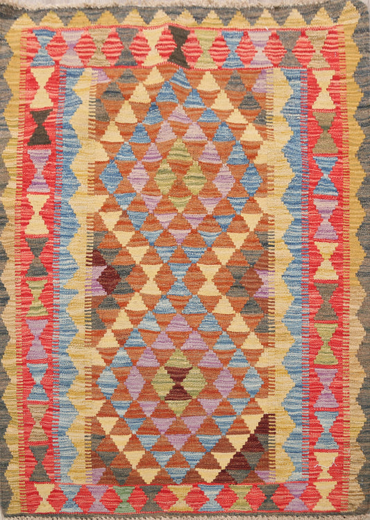 South-Western Reversible Kilim Oriental Area Rug 3x4