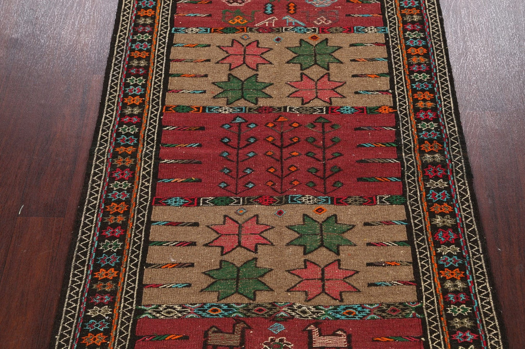 Tribal Sumak Kilim Hand-Woven Persian Area Rug 4x6