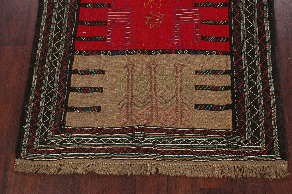 Tribal Sumak Kilim Hand-Woven Persian Area Rug 4x6