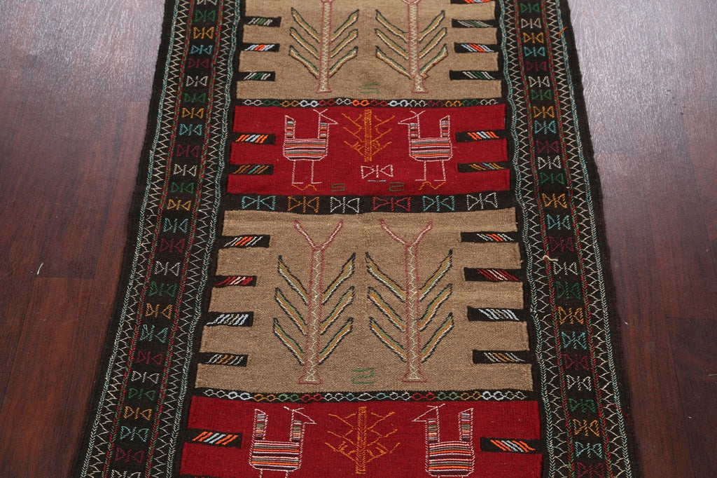 Tribal Sumak Kilim Hand-Woven Persian Area Rug 4x6