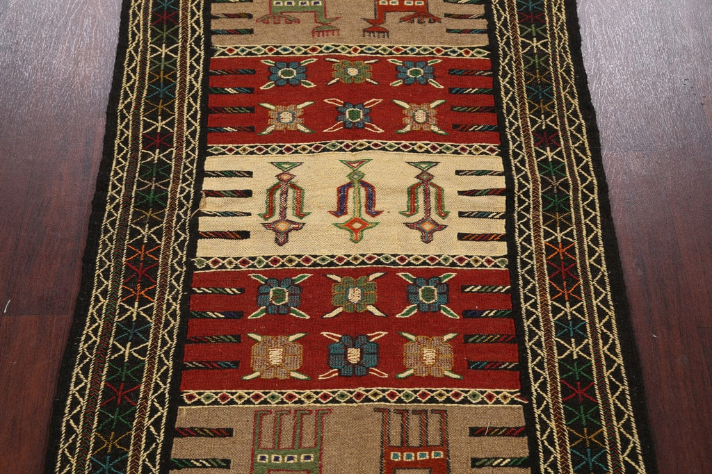 Tribal Sumak Kilim Hand-Woven Persian Area Rug 4x6