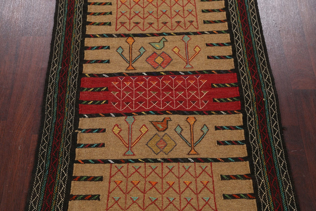 Tribal Sumak Kilim Hand-Woven Persian Area Rug 4x6