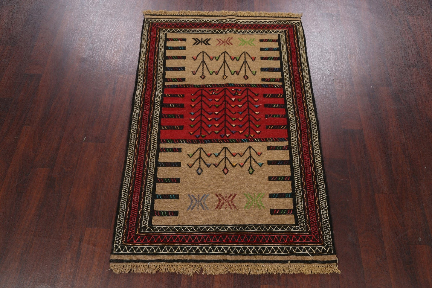 Tribal Sumak Kilim Hand-Woven Persian Area Rug 4x6