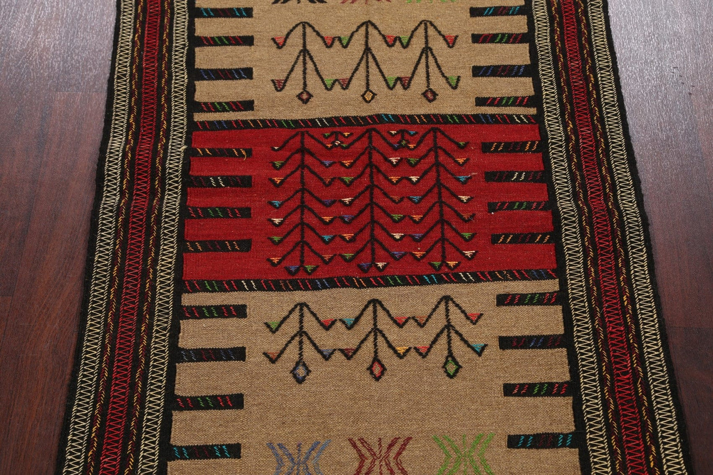 Tribal Sumak Kilim Hand-Woven Persian Area Rug 4x6