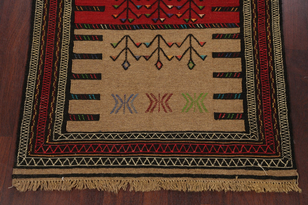 Tribal Sumak Kilim Hand-Woven Persian Area Rug 4x6