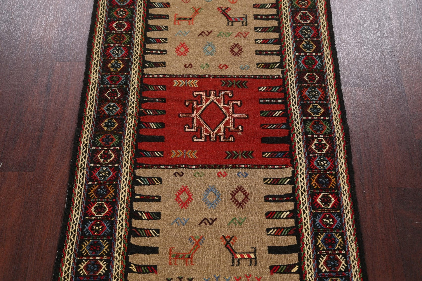 Tribal Sumak Kilim Hand-Woven Persian Area Rug 3x6