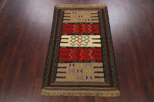 Tribal Sumak Kilim Hand-Woven Persian Area Rug 4x6