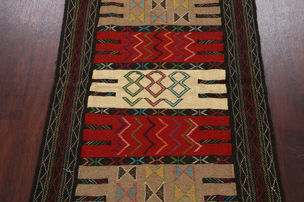 Tribal Sumak Kilim Hand-Woven Persian Area Rug 4x6